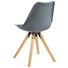 STUHL Lederlook Grau - Eichefarben/Grau, Design, Holz/Kunststoff (48/82/56cm) - Carryhome