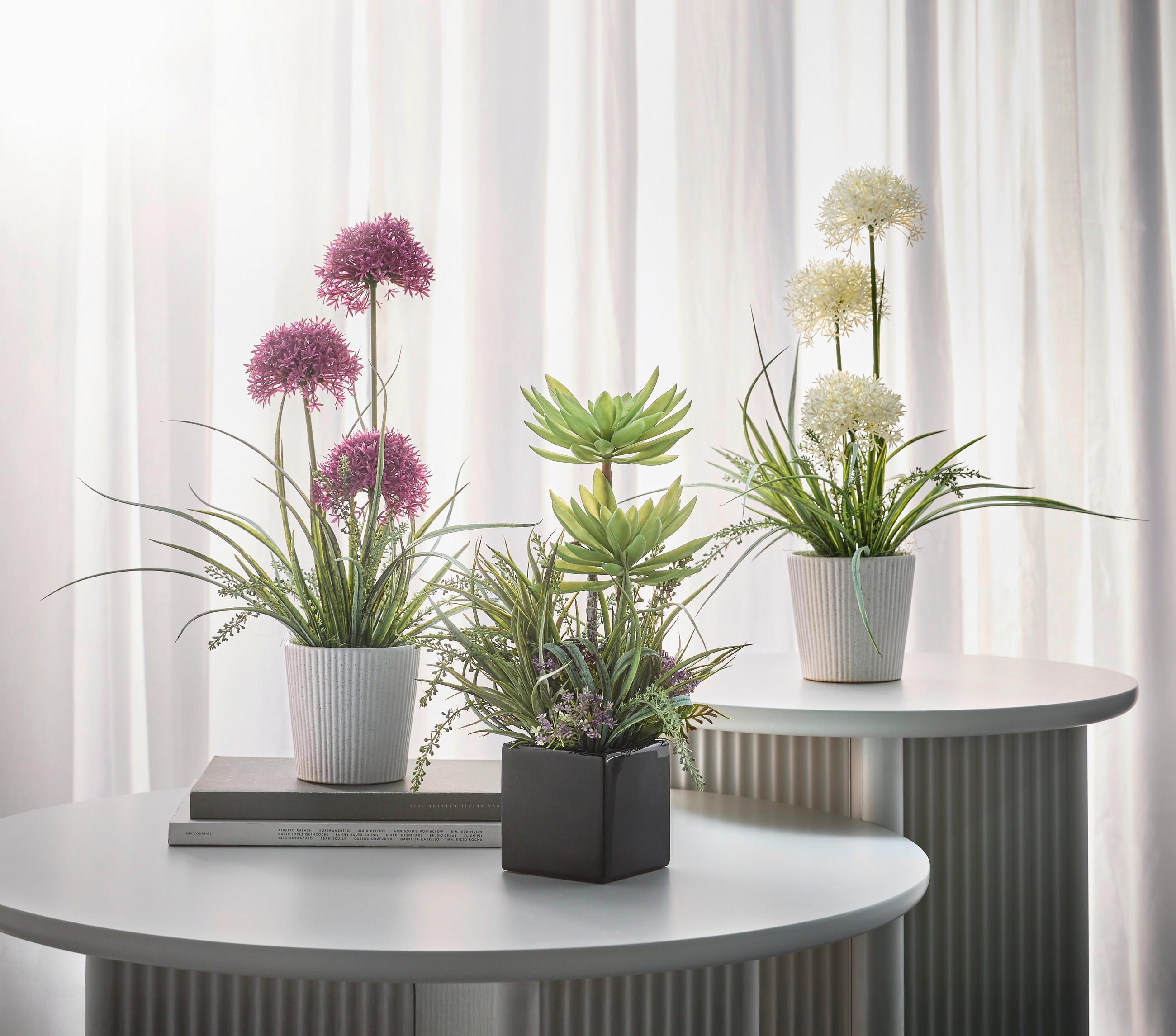 KUNSTBLUME  - Lila/Weiß, Basics, Kunststoff/Textil (50/48cm)