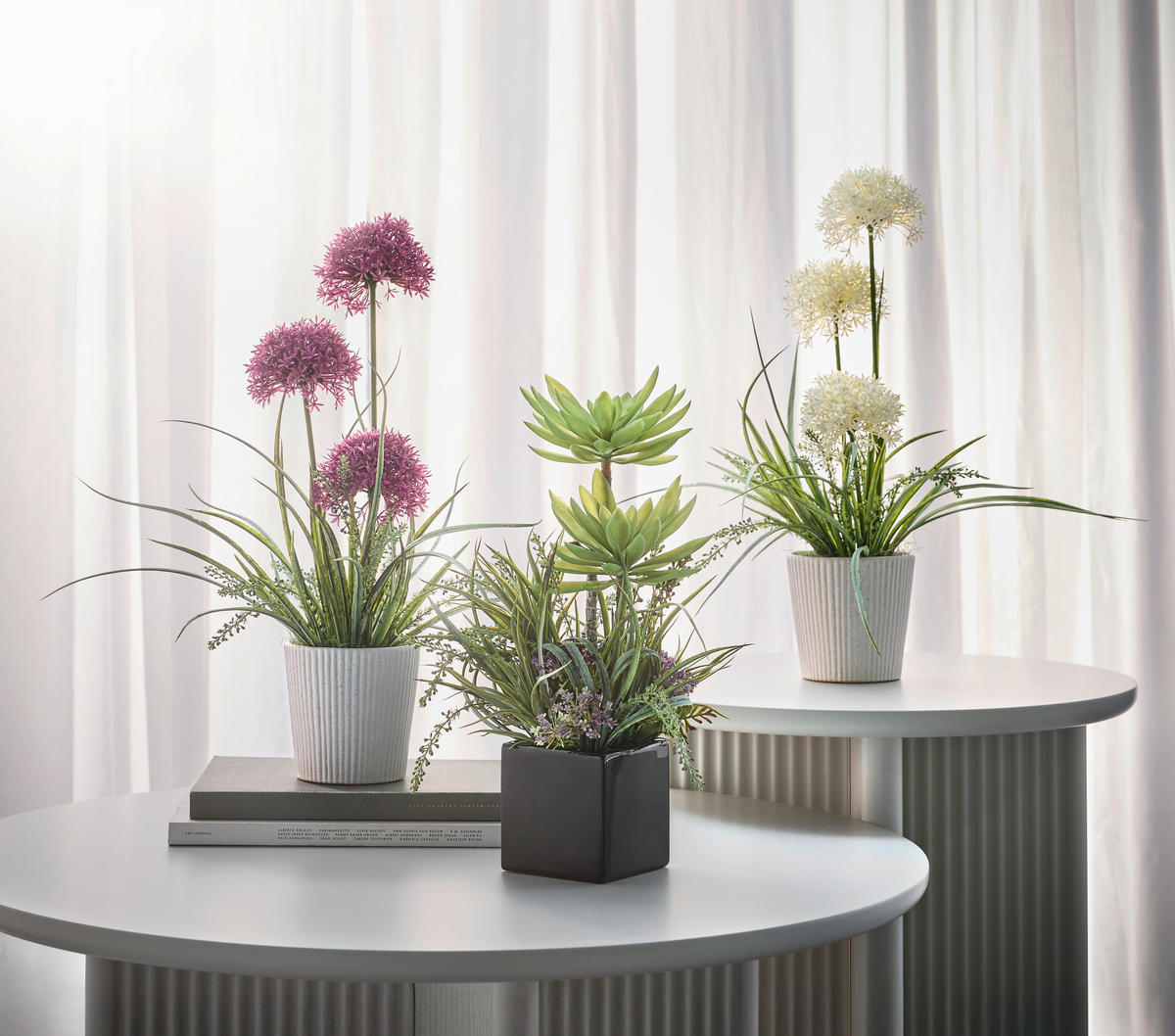 KUNSTBLUME  - Lila/Weiß, Basics, Kunststoff/Textil (50/48cm)