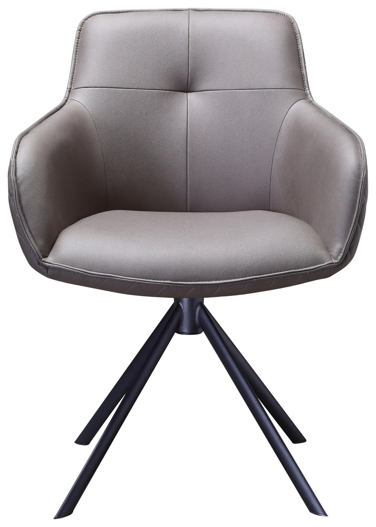 ARMLEHNSTUHL  in Eisen Mikrofaser  - Schwarz/Braun, Design, Textil/Metall (60,5/83,4/62,5cm) - Novel
