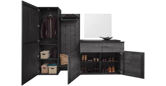 GARDEROBE 4-teilig  in 235/196/39 cm  - Anthrazit, Design, Glas/Holz (235/196/39cm) - Johann Jakob