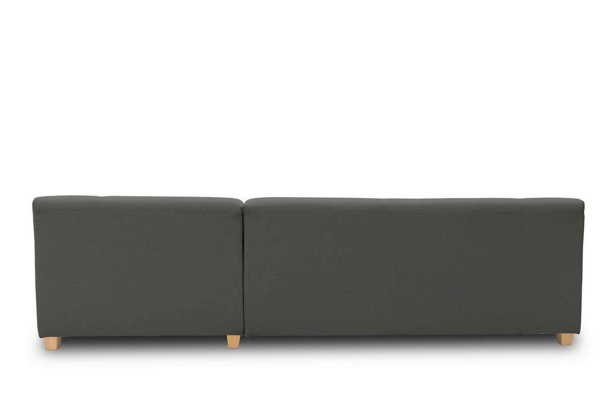 ECKSOFA TINOS Dunkelgrau Webstoff Rücken echt  - Dunkelgrau/Buchefarben, Basics, Holz/Textil (273/157cm) - MID.YOU