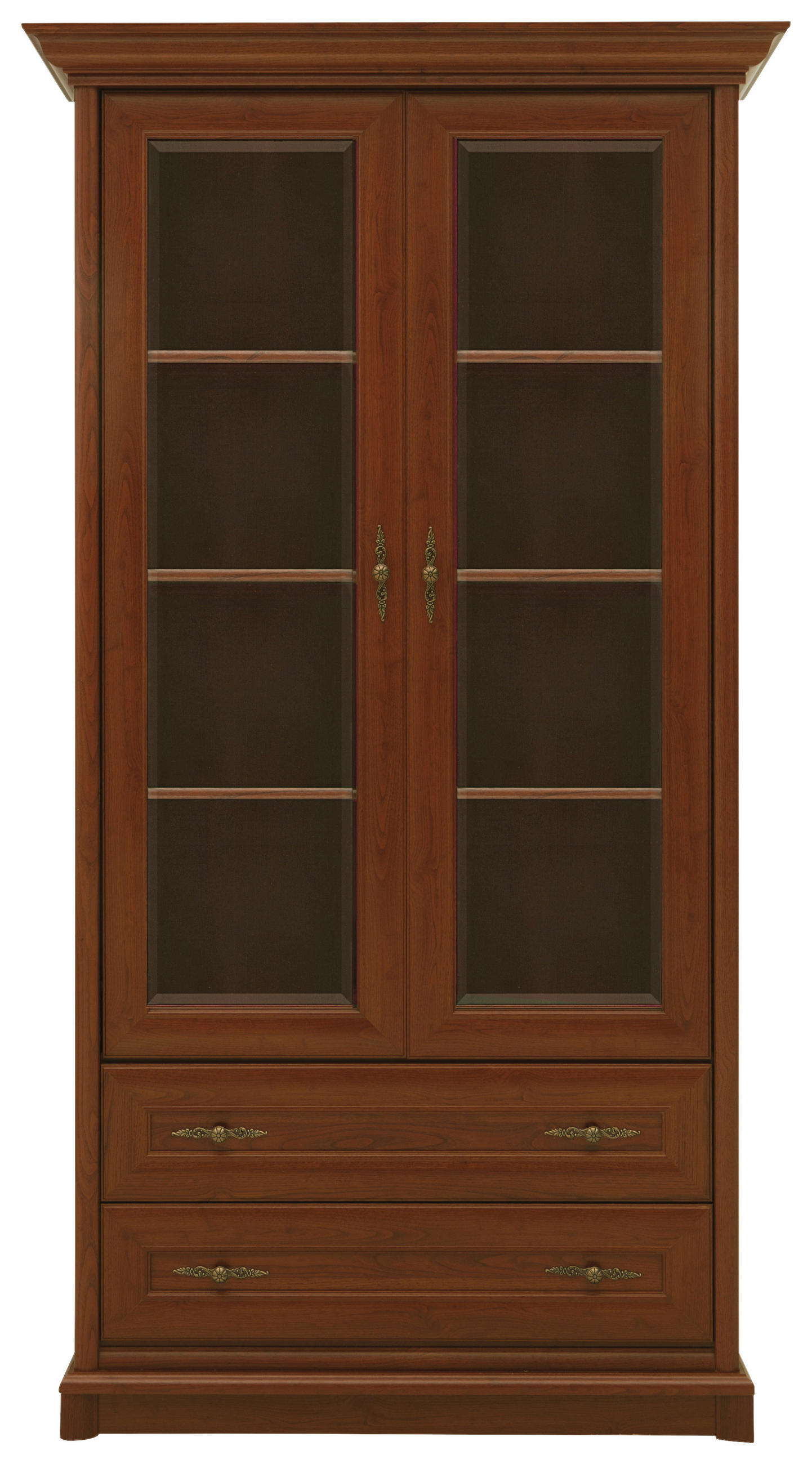 VITRINĂ  in castaniu  - bronz/castaniu, Design, sticlă/metal (110/204,5/43cm) - Cantus