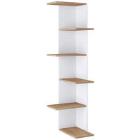 Etajeră De Colț 37/140/37 cm, alb, stejar miere,  - stejar miere/alb, Lifestyle, material pe bază de lemn (37/140/37cm) - MID.YOU