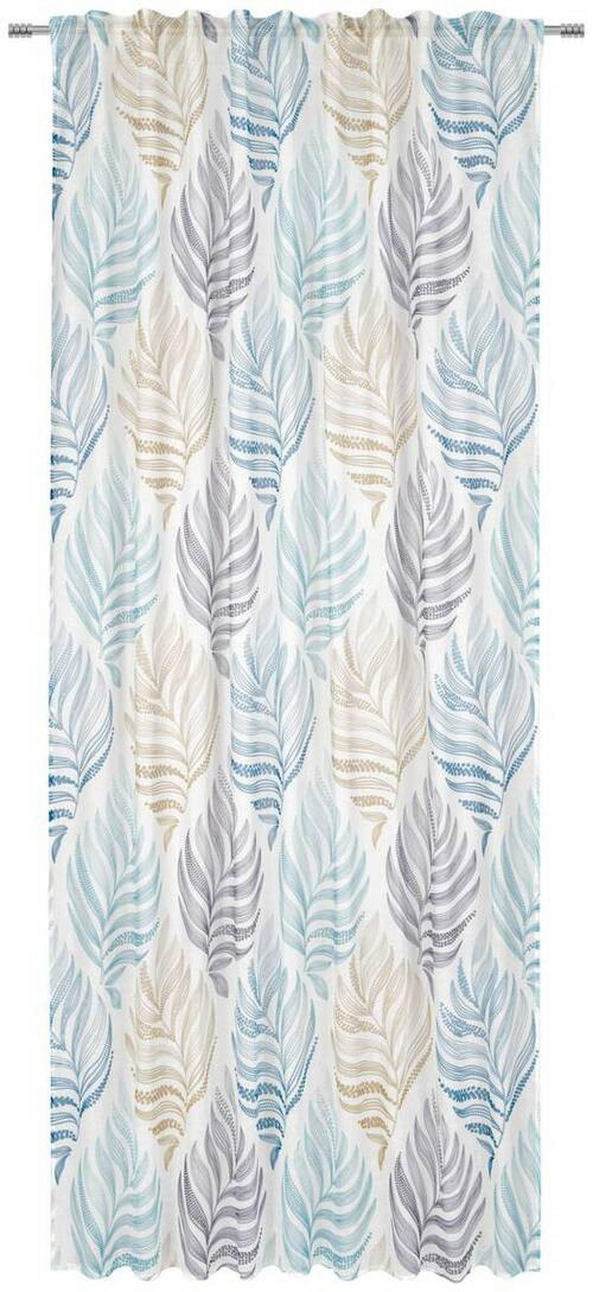 KUSOVÁ ZÁCLONA, 140/245 cm - modrá/béžová, Konventionell, textil (140/245cm) - Esposa