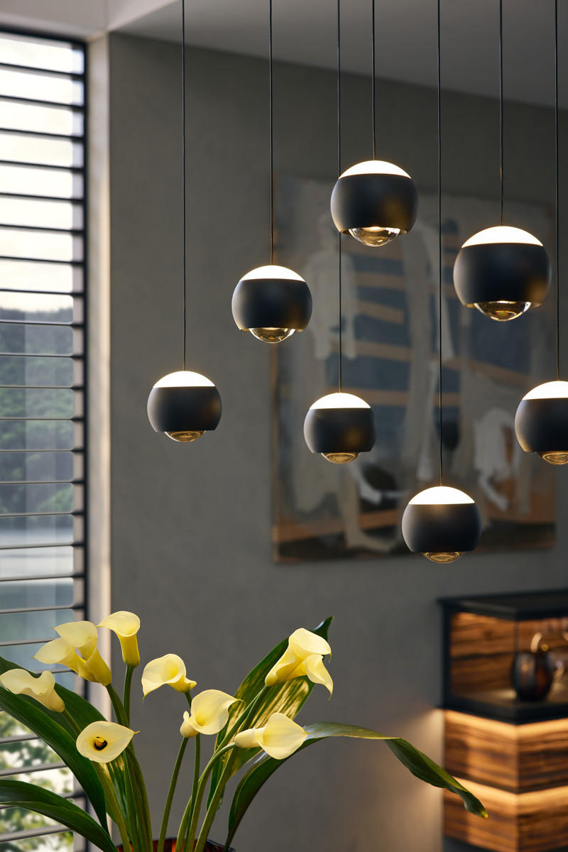 ZÁVĚSNÉ LED SVÍTIDLO, 54,0/200,0 cm  - černá/průhledné, Design, kov/plast (54,0/200,0cm) - Trio Leuchten