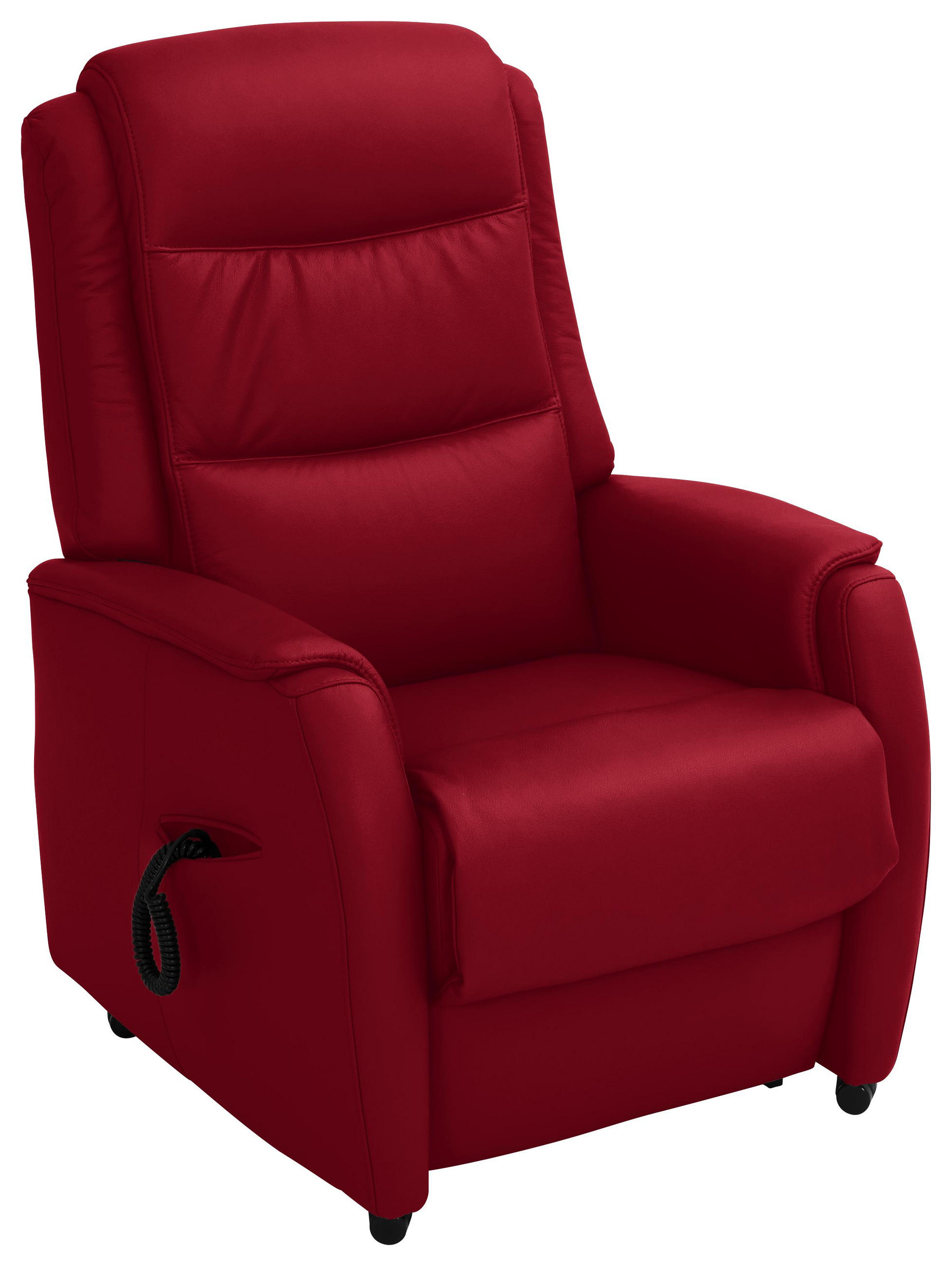 Fernsehsessel in Leder Rot