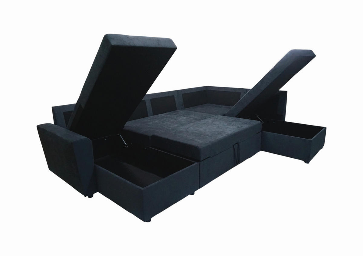 WOHNLANDSCHAFT TERMOLI Anthrazit Jacquard  - Anthrazit/Schwarz, Design, Kunststoff/Textil (155/297/212cm) - MID.YOU