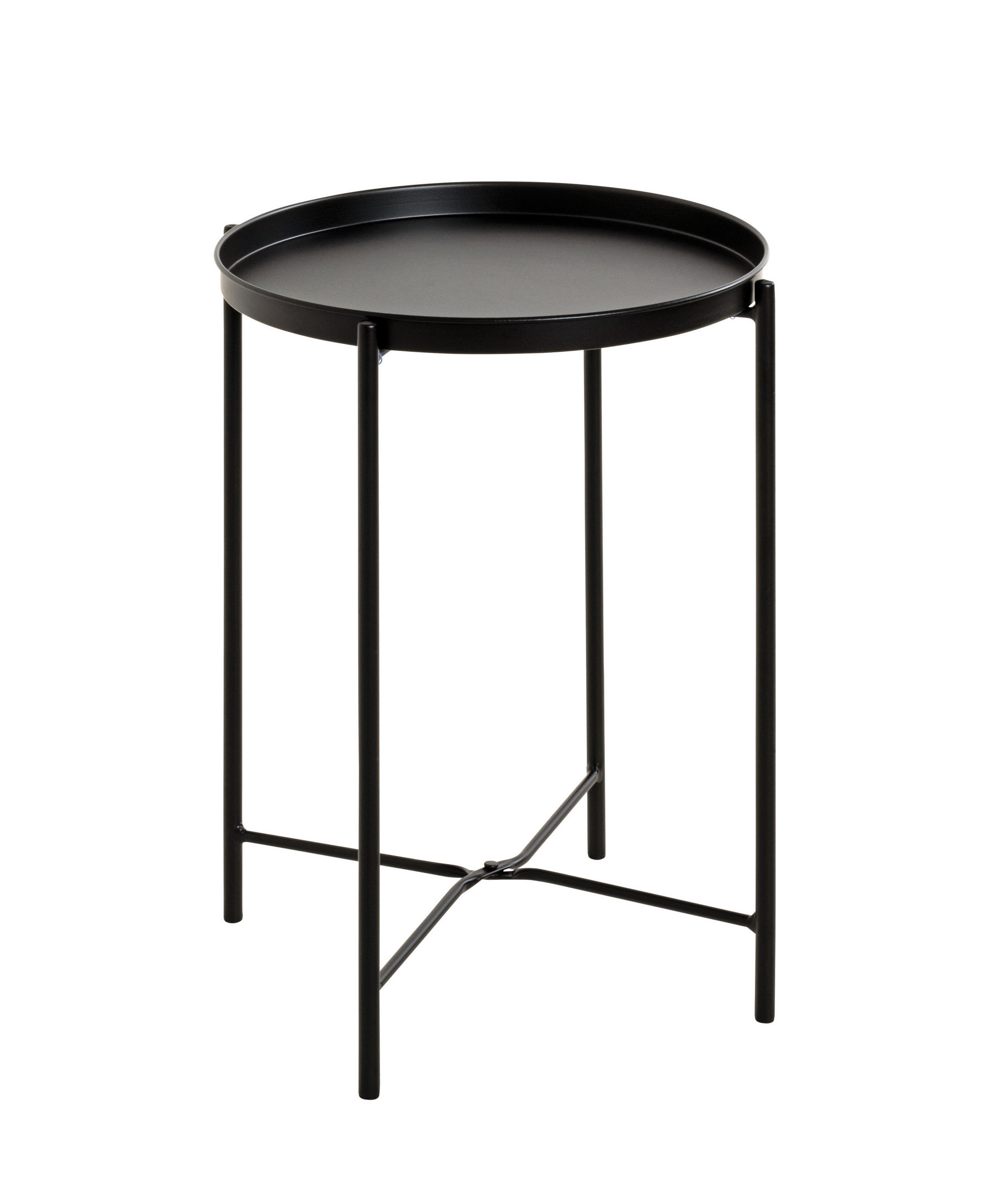 BEISTELLTISCH in Metall 39/39/50 cm  - Schwarz, Design, Metall (39/39/50cm)