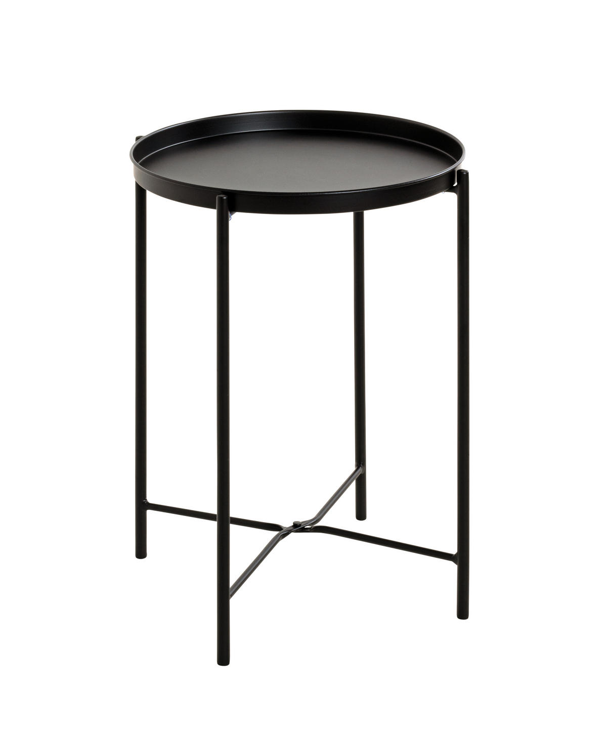 BEISTELLTISCH in Metall 39/39/50 cm  - Schwarz, Design, Metall (39/39/50cm)