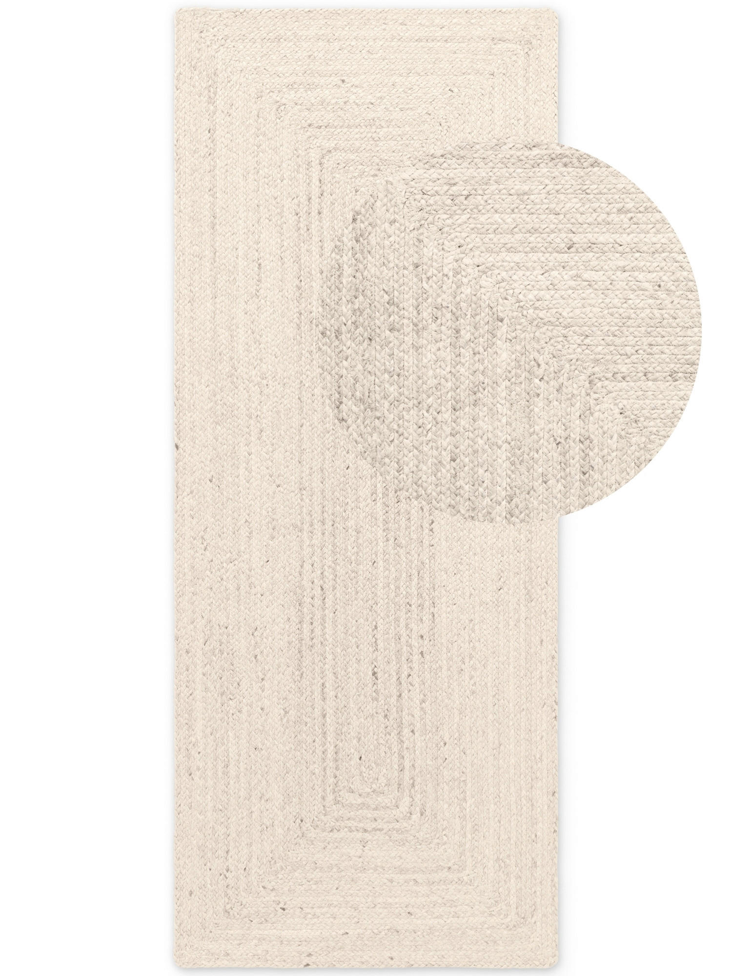 JUTETEPPICH 80/200 cm Juno Weiß rechteckig  - Weiß, Natur, Textil (80/200cm) - Hanse Home