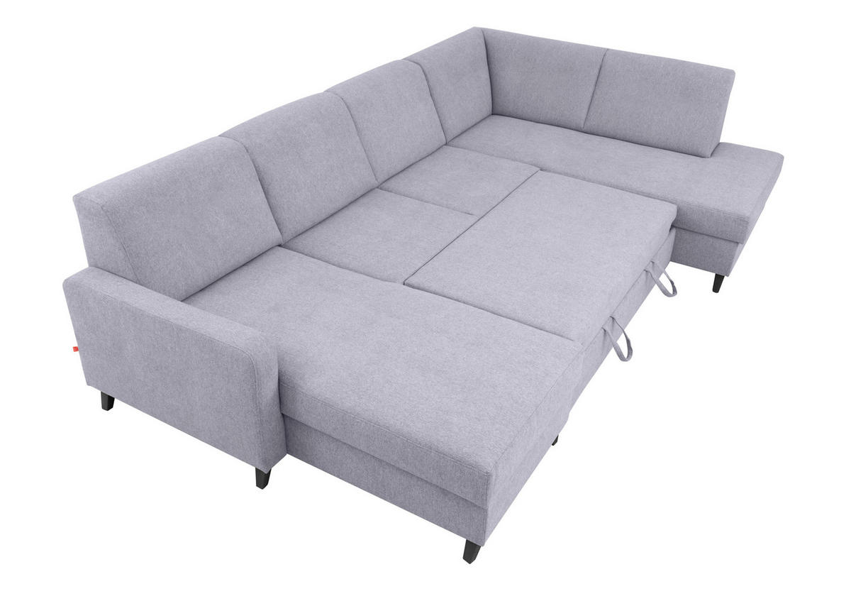 ROHOVÁ SEDAČKA, drevo, textil, sivá - sivá/jadrový buk, Modern, drevo/textil (161/299/187cm) - Cantus