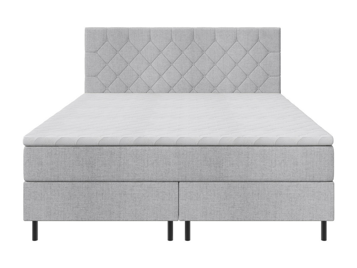 BOXSPRINGBETT 160/200 cm,  in Grau, Matratze, Topper, H2 + H2 = mittel  - Schwarz/Grau, KONVENTIONELL, Textil/Metall (160/200cm) - Chameo