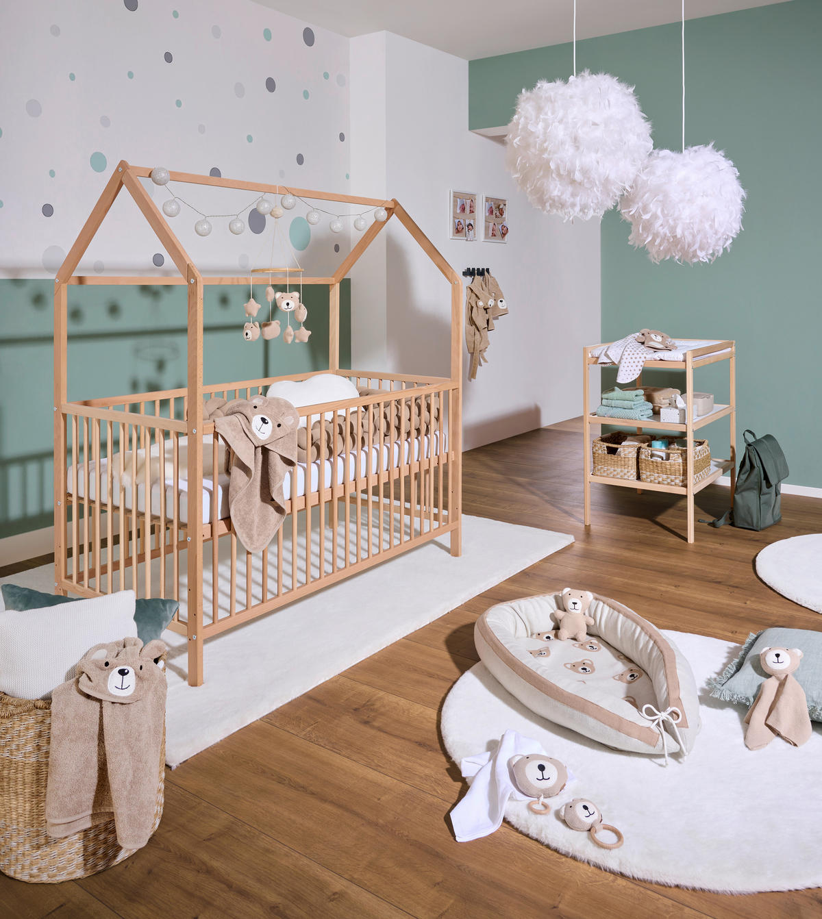 GITTERBETT EMMA 144/75/161 cm  - Buchefarben, Trend, Holz (144/75/161cm) - My Baby Lou