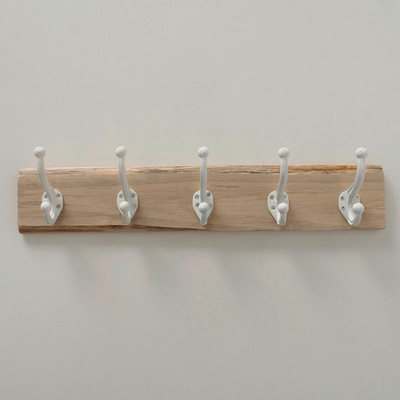 HAKENLEISTE  in Eiche Naturfarben, Weiß  - Naturfarben/Weiß, Basics, Holz (10/55/12cm)