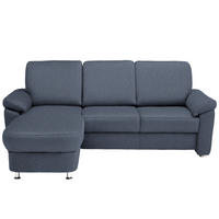 ECKSOFA in Flachgewebe Blau  - Chromfarben/Blau, Konventionell, Textil/Metall (163/250cm) - Beldomo System
