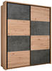 SCHWEBETÜRENSCHRANK 2-türig Dunkelgrau, Eiche Artisan  - Dunkelgrau/Eiche Artisan, Design, Holzwerkstoff/Kunststoff (170/210/61cm) - Carryhome