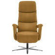 RELAXSESSEL in Leder Currygelb  - Currygelb/Edelstahlfarben, Design, Leder/Metall (76/119/86cm) - Dieter Knoll