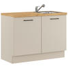 SPÜLENUNTERSCHRANK 120/91,8/58 cm  in Hellgrau  - Eichefarben/Hellgrau, Basics, Holzwerkstoff/Metall (120/91,8/58cm) - Impuls