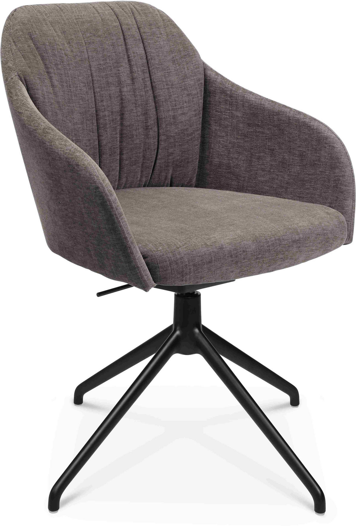 ARMLEHNSTUHL  in Aluminium Velours  - Taupe/Schwarz, Design, Textil/Metall (58/81,5-84,5/60cm) - Johann Jakob