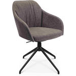 ARMLEHNSTUHL  in Aluminium Velours  - Taupe/Schwarz, Design, Textil/Metall (58/81,5-84,5/60cm) - Johann Jakob