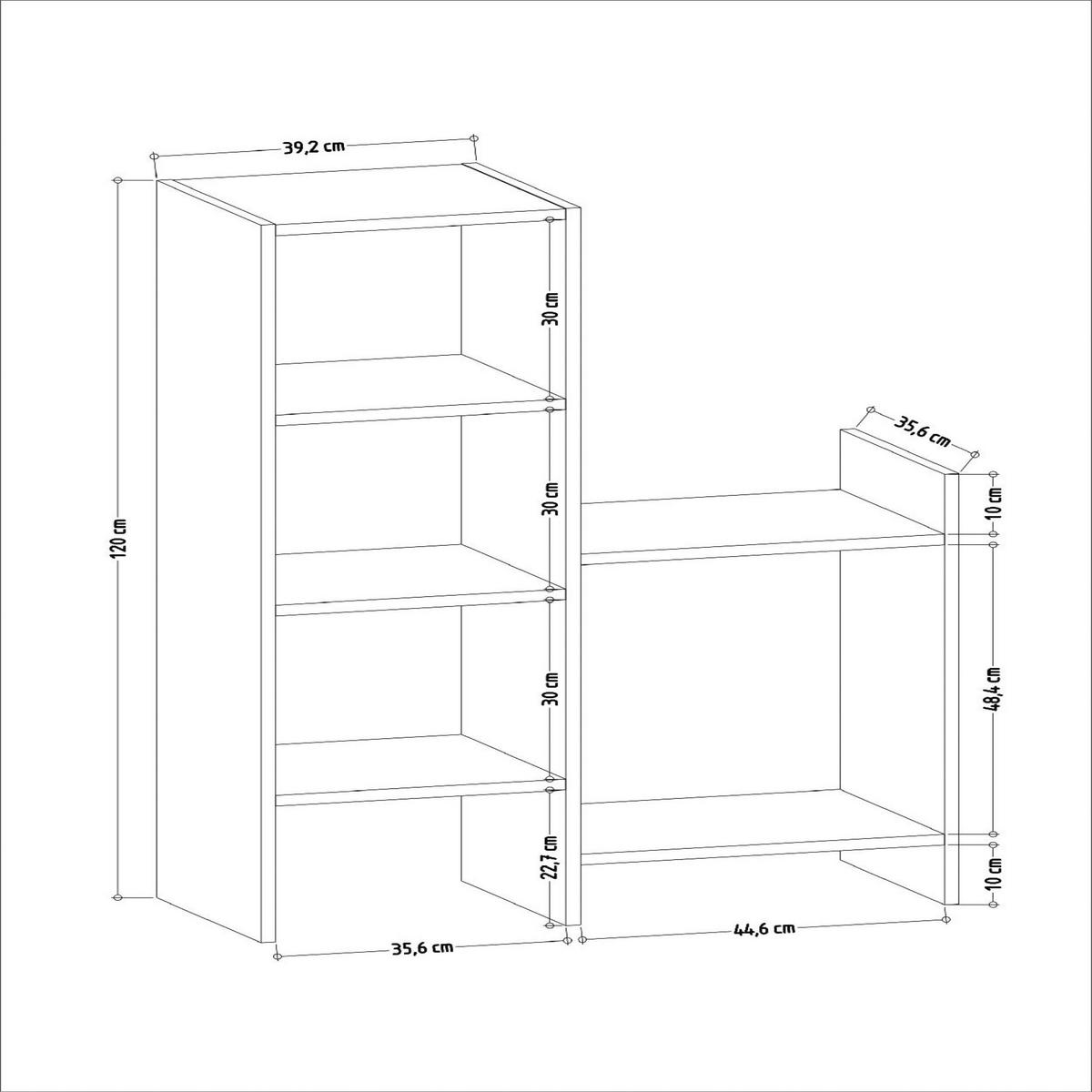 REGÁL NA BOTY, tmavý dub, 85,6/120/35,6 cm - tmavý dub, Design, kompozitní dřevo (85,6/120/35,6cm) - Livetastic