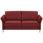 3-SITZER-SOFA Latina in Echtleder Bordeaux   - Bordeaux/Alufarben, Design, Leder/Metall (190/82/99cm) - Dieter Knoll