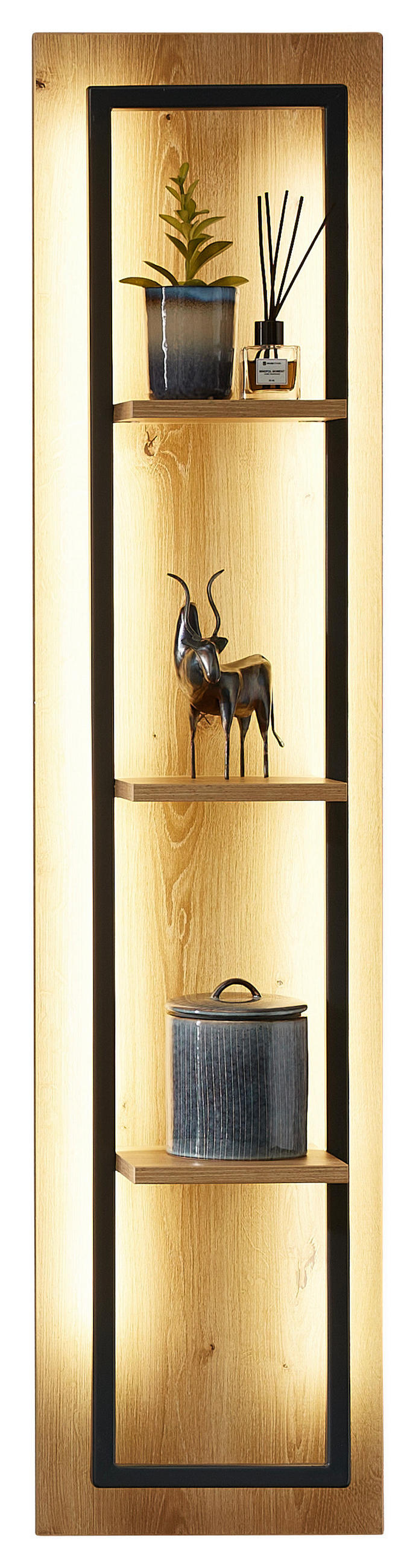 GARDEROBE 8-teilig  in 293/203/38 cm  - Eichefarben/Grau, Natur, Holz/Holzwerkstoff (293/203/38cm) - Linea Natura