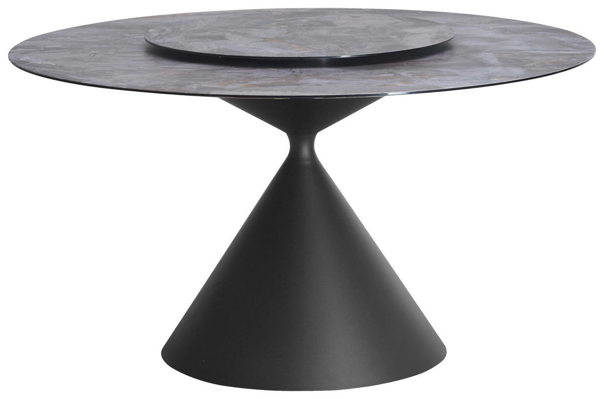 ESSTISCH in Metall, Glas, Holzwerkstoff 140/140/79 cm  - Schwarz, Design, Glas/Holzwerkstoff (140/140/79cm) - home24