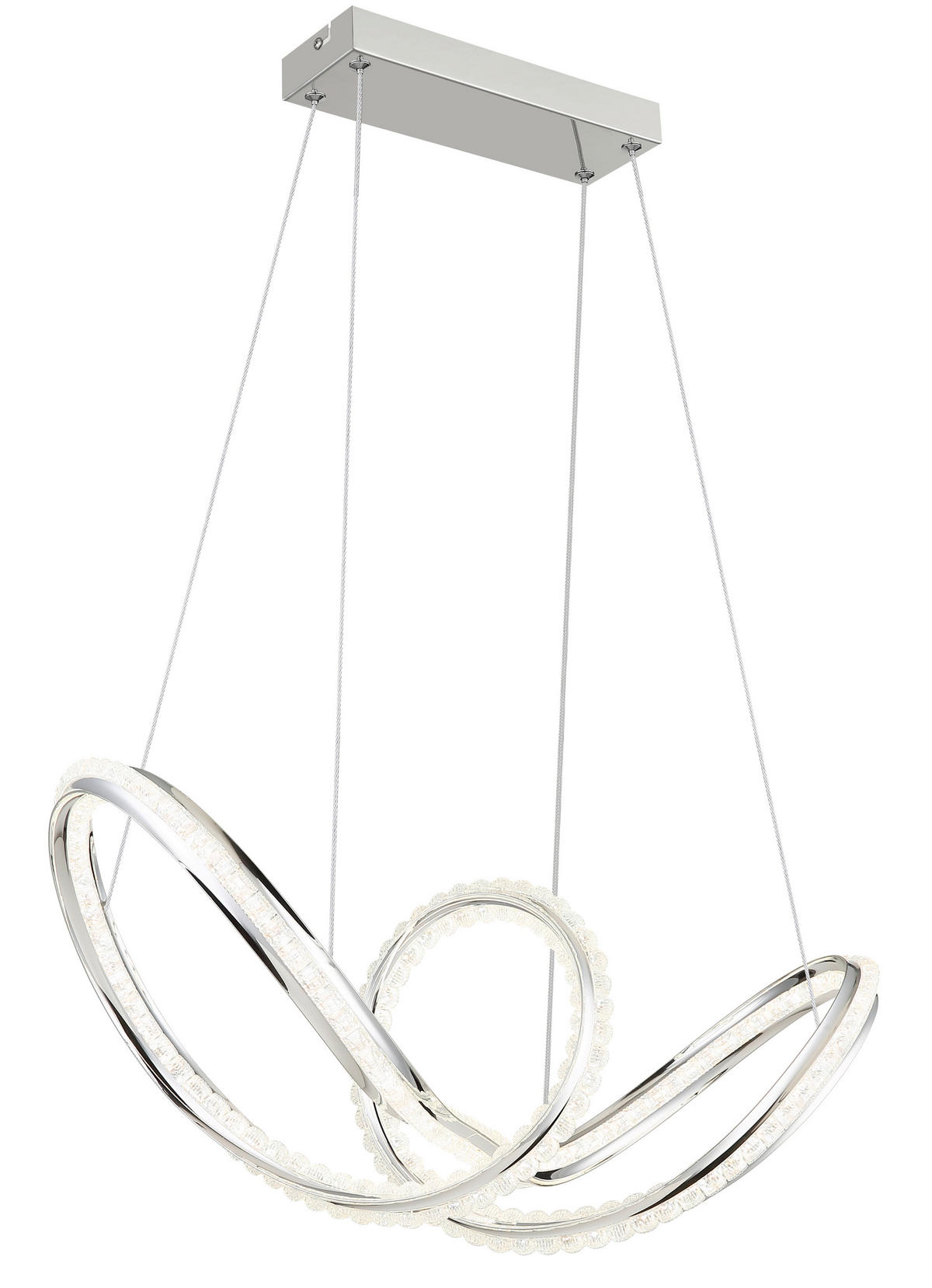 LED-HÄNGELEUCHTE 60/28/120 cm  - Klar/Chromfarben, Design, Kunststoff/Metall (60/28/120cm) - Globo