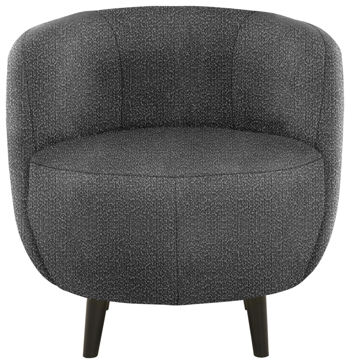 SESSEL in Webstoff Grau  - Schwarz/Grau, Design, Holz/Textil (72/72/76cm) - LOOKS by W.Joop