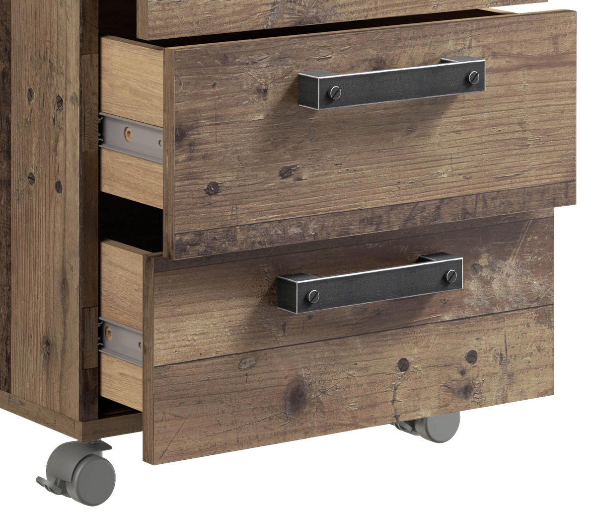 ROLLCONTAINER 40,4/55,9/41,6 cm  - Schwarz/Braun, Konventionell, Holzwerkstoff/Kunststoff (40,4/55,9/41,6cm) - MID.YOU