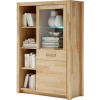 HIGHBOARD  in 98/145/40 cm  - Buchefarben/Alufarben, Design, Glas/Holz (98/145/40cm) - MID.YOU