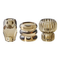 KERZENHALTER-SET - Braun, Basics, Glas