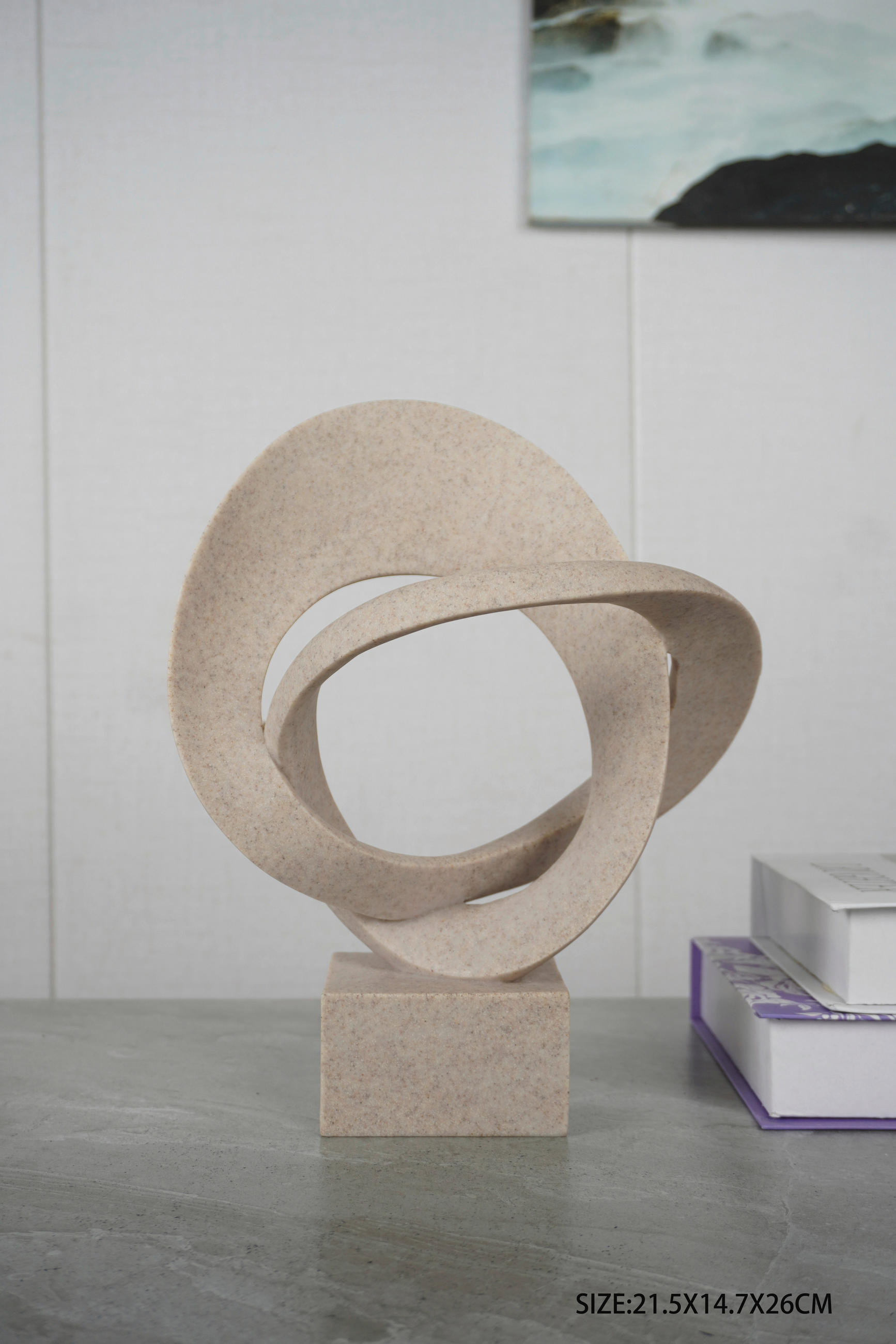 SZOBOR - natúr színű, Basics, műanyag (21,5/15/26cm)