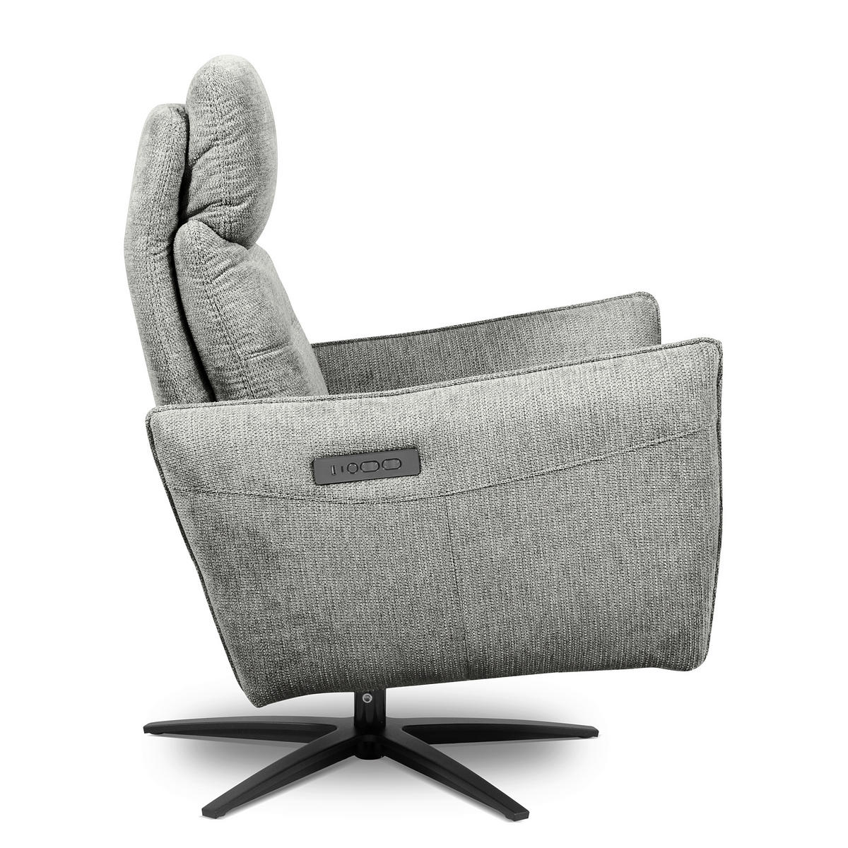 RELAXSESSEL in Textil Hellgrau  - Hellgrau/Schwarz, Design, Textil/Metall (77/107/88cm) - Livetastic