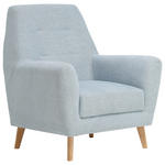 SESSEL in Webstoff Blau  - Blau/Eichefarben, Design, Holz/Textil (90/105/84cm) - Carryhome