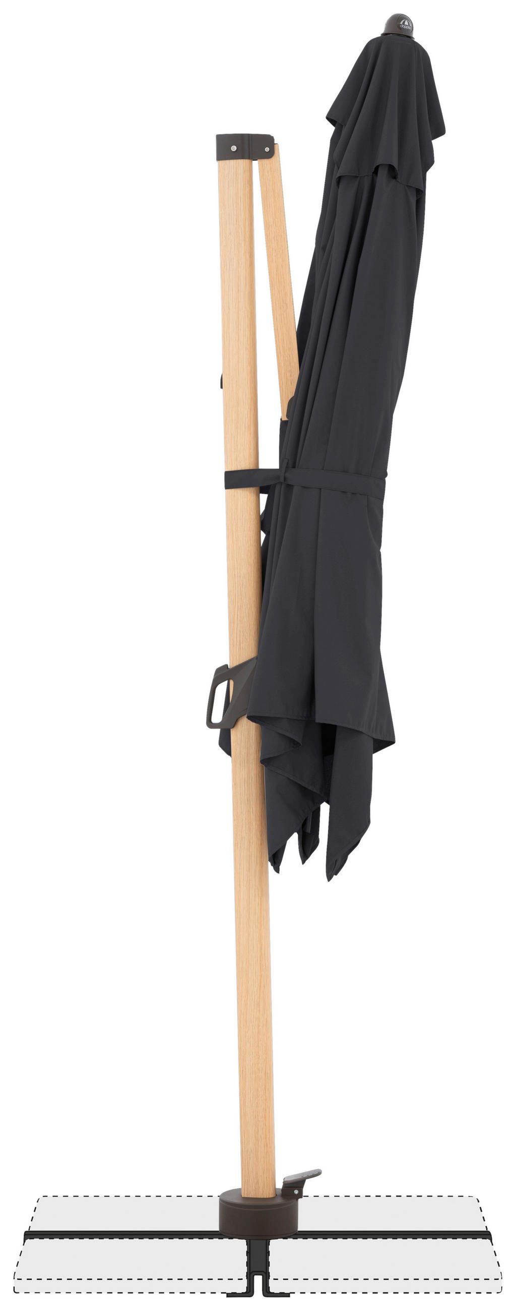 AMPELSCHIRM 300X220 cm Anthrazit  - Eschefarben/Anthrazit, Basics, Textil/Metall (300/220cm) - Doppler