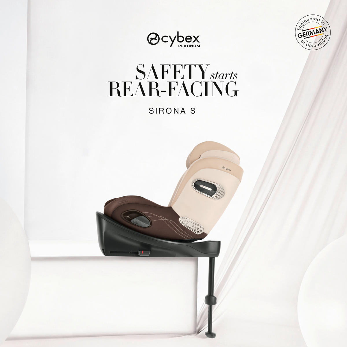 REBOARDER-KINDERSITZ Sirona S Style Amber Brown  - Hellbraun, Basics, Kunststoff/Textil (53/45,5/49,5cm) - cybex PLATINUM