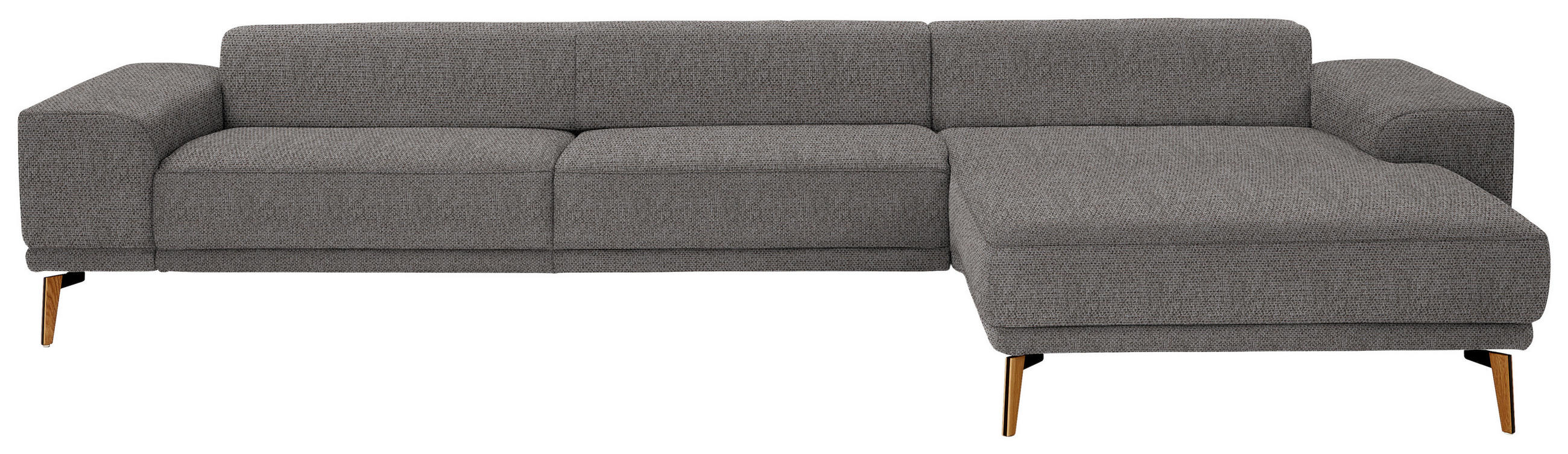 ECKSOFA in Flachgewebe Dunkelbraun  334/193 cm  - Wildeiche/Dunkelbraun, Design, Holz/Textil (334/193cm) - Niels Andersson