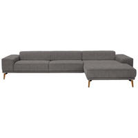 ECKSOFA Flachgewebe Dunkelbraun  - Wildeiche/Dunkelbraun, Design, Holz/Textil (334/193cm) - Niels Andersson