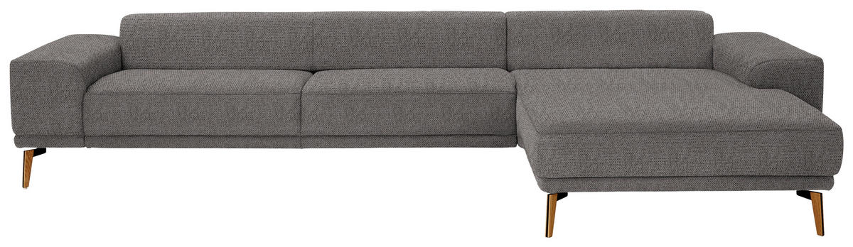 ECKSOFA Flachgewebe Dunkelbraun  - Wildeiche/Dunkelbraun, Design, Holz/Textil (334/193cm) - Niels Andersson