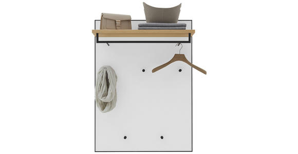 GARDEROBE 4-teilig  in 180/193/37 cm  - Eichefarben/Weiß, Design, Glas/Holz (180/193/37cm) - Dieter Knoll