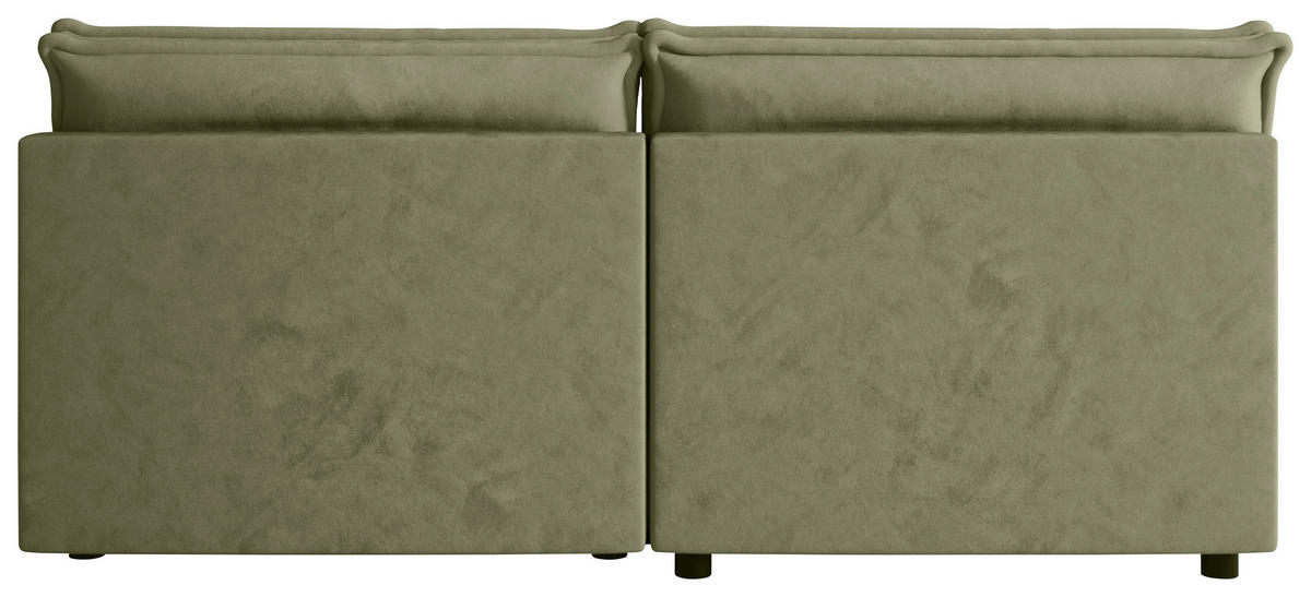 ECKSOFA Olivgrün Webstoff Zierkissen, Rückenkissen, Rücken echt  - Schwarz/Olivgrün, MODERN, Kunststoff/Textil (153/200cm) - Xora
