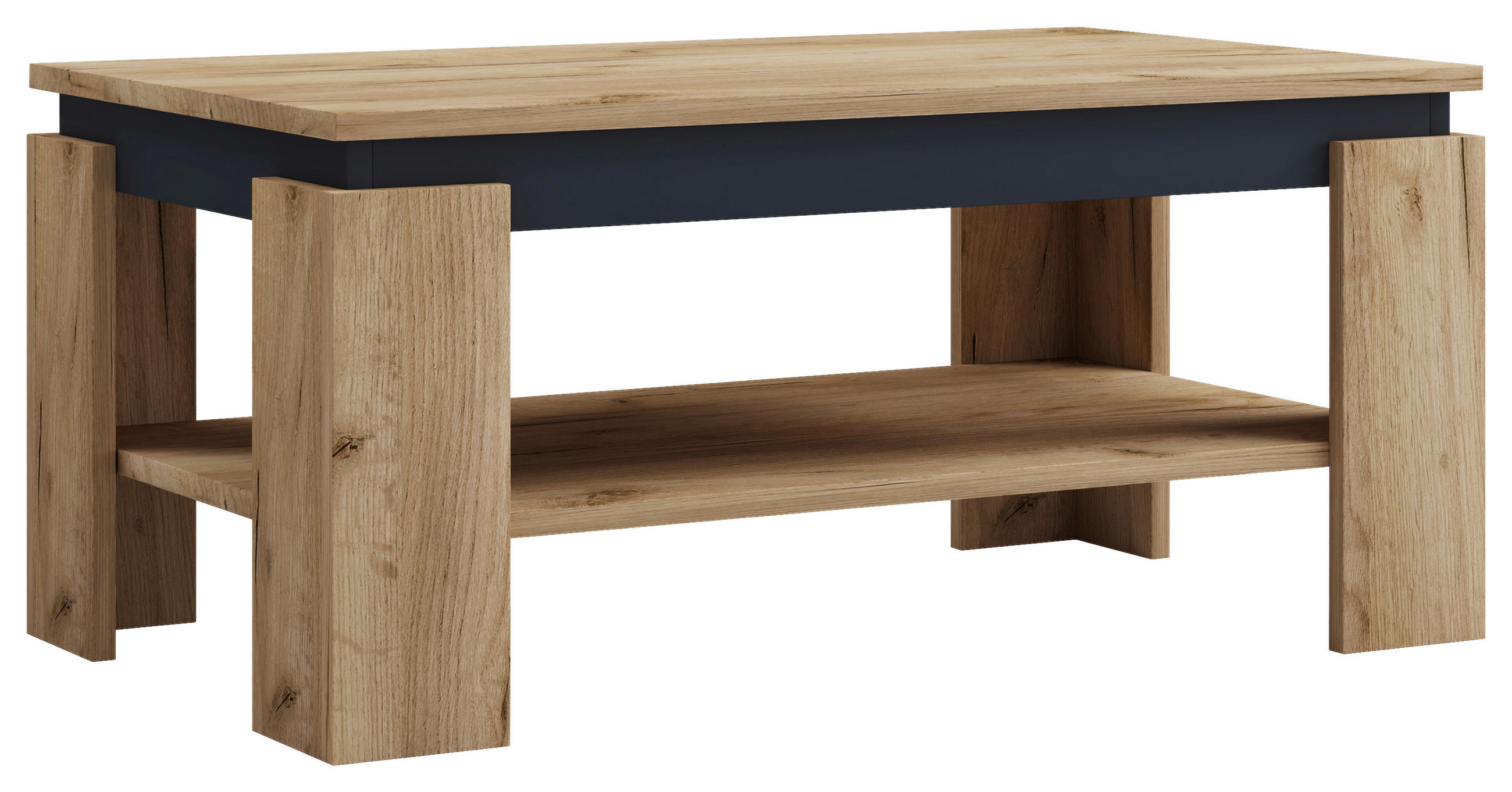 COUCHTISCH 90/53/41 cm rechteckig Schwarz, Honigeiche  - Honigeiche/Schwarz, MODERN, Holzwerkstoff (90/53/41cm) - MID.YOU