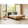 BETT 180/200 cm,  in Dunkelgrau, Wildeiche,  - Wildeiche/Dunkelgrau, Natur, Holz/Textil (180/200cm) - Linea Natura