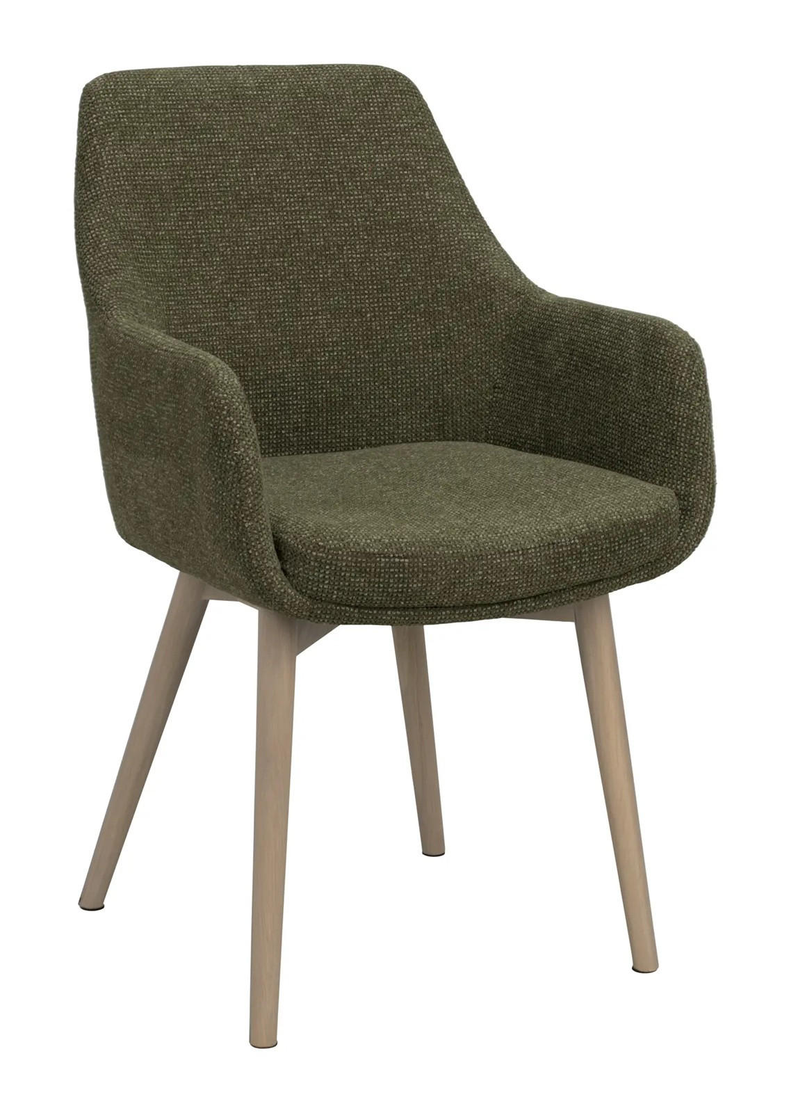 STOL MED ARMSTÖD     - ek Bianco/grön, Klassisk, metall/trä (55/88/61cm) - Rowico