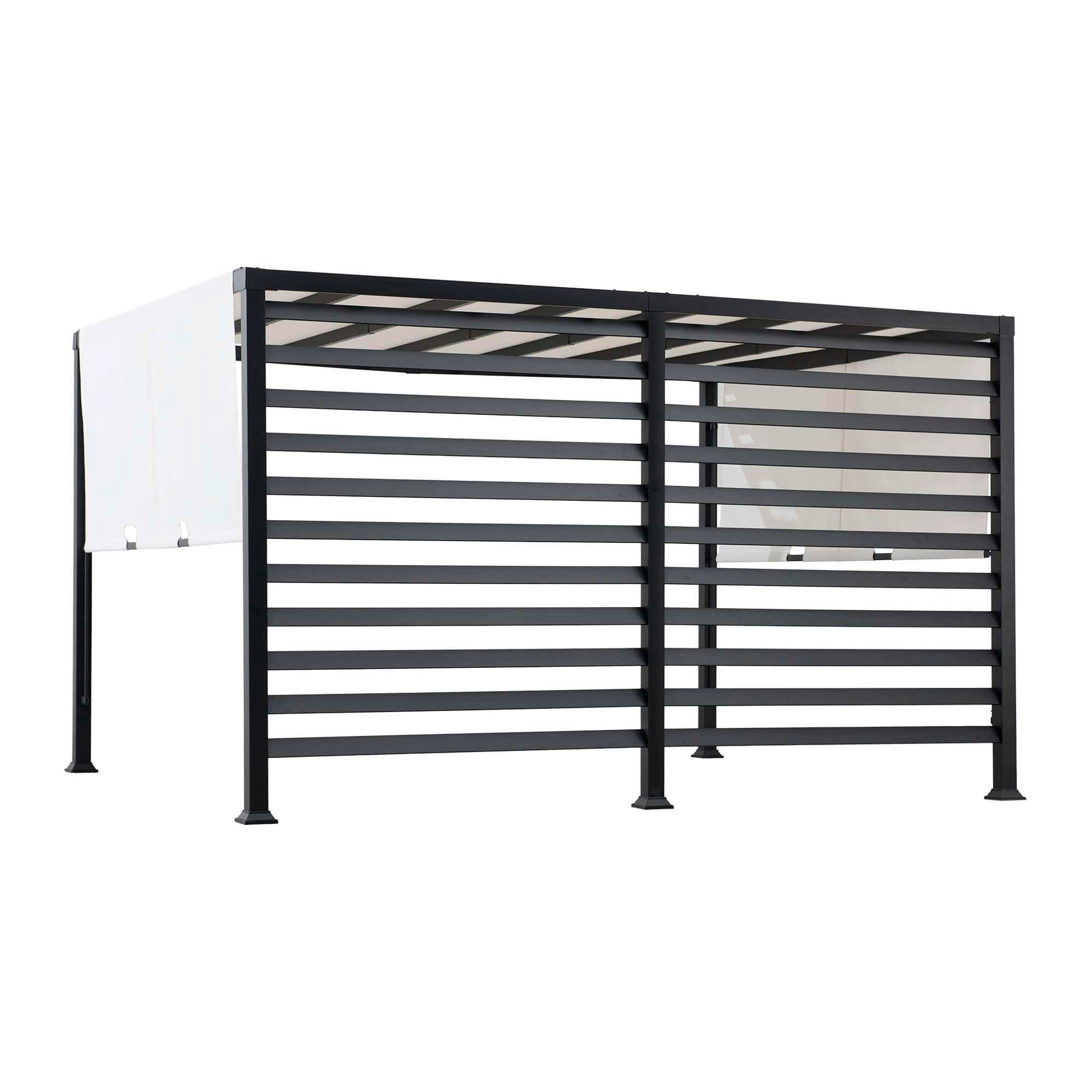 PAVILLON 372/221/304 cm Stahl  - Schwarz/Weiß, MODERN, Textil/Metall (372/221/304cm) - Modante