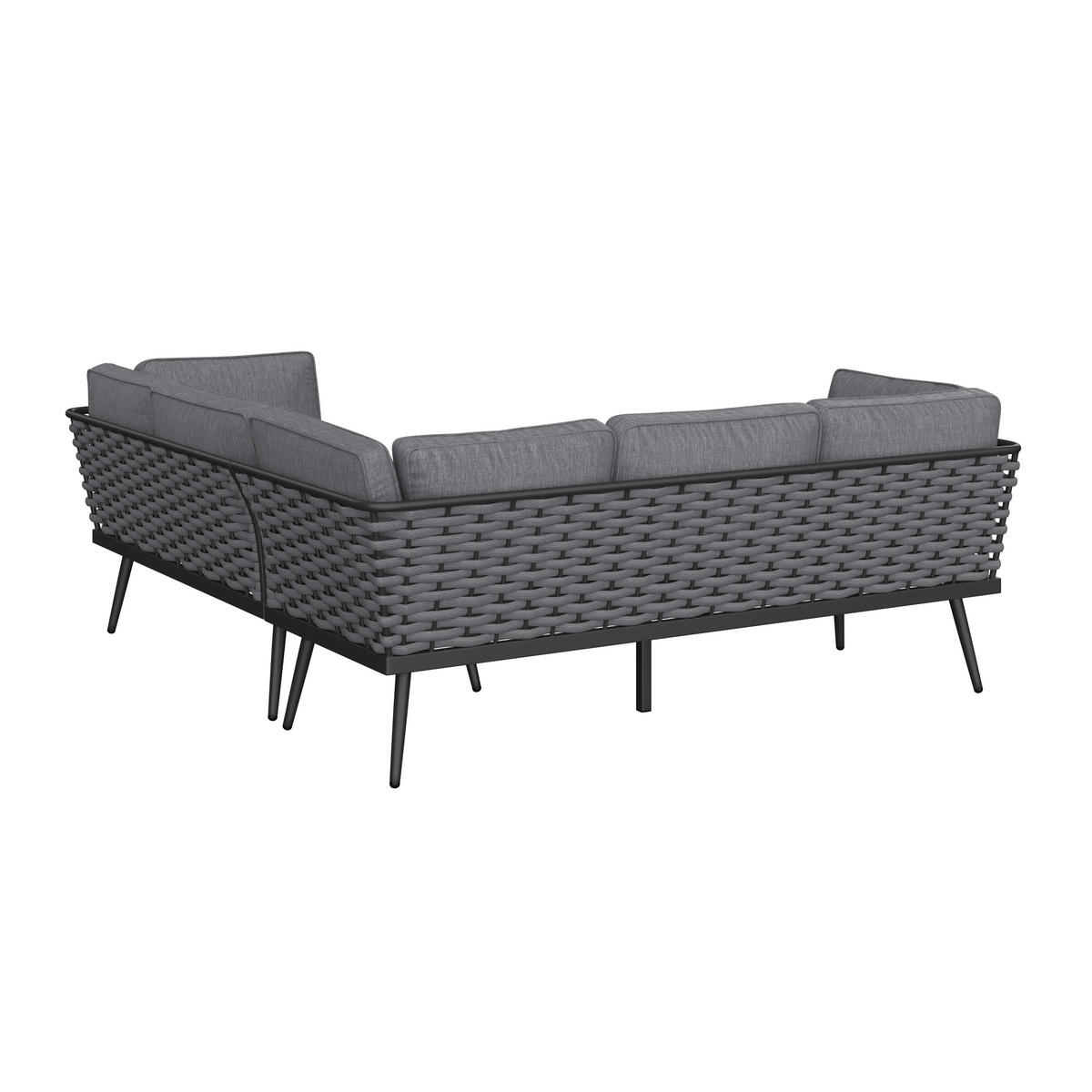 DINING-LOUNGESET Aluminium  - Dunkelgrau/Anthrazit, MODERN, Kunststoff/Textil - Ambia Garden