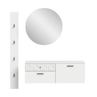 GARDEROBE 3-teilig  in 141/192/34 cm  - Weiß, Design, Glas/Holzwerkstoff (141/192/34cm) - MID.YOU